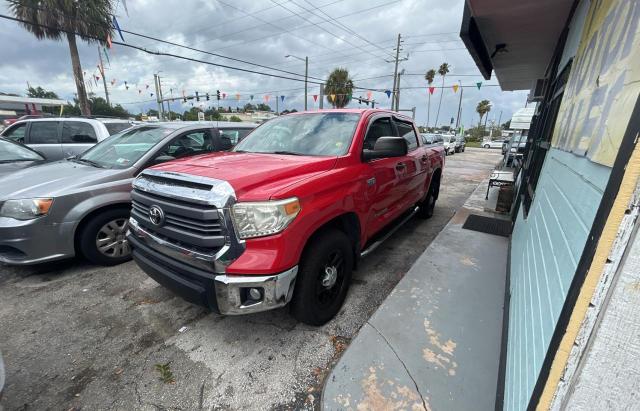 TOYOTA TUNDRA CRE 2014 red crew pic gas 5TFDY5F14EX333100 photo #3