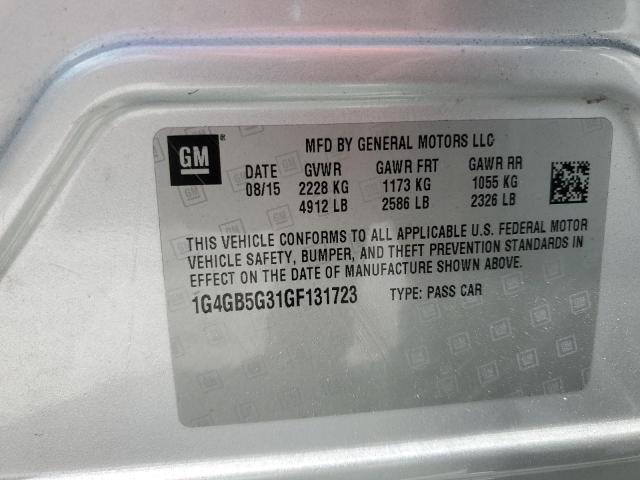 2016 BUICK LACROSSE 1G4GB5G31GF131723