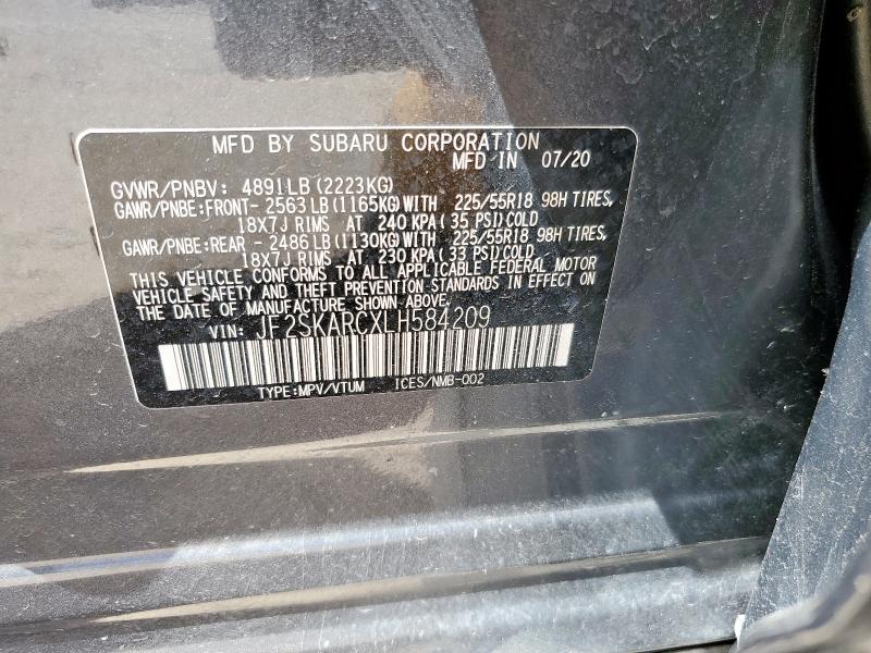 2020 SUBARU FORESTER S JF2SKARCXLH584209