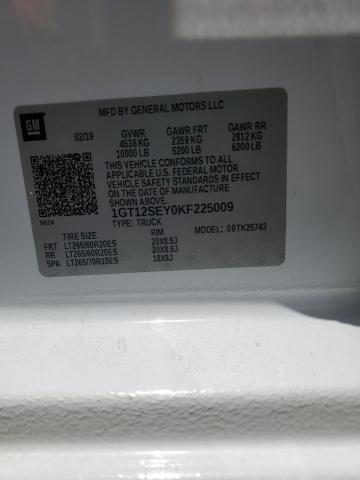 2019 GMC SIERRA K25 1GT12SEY0KF225009