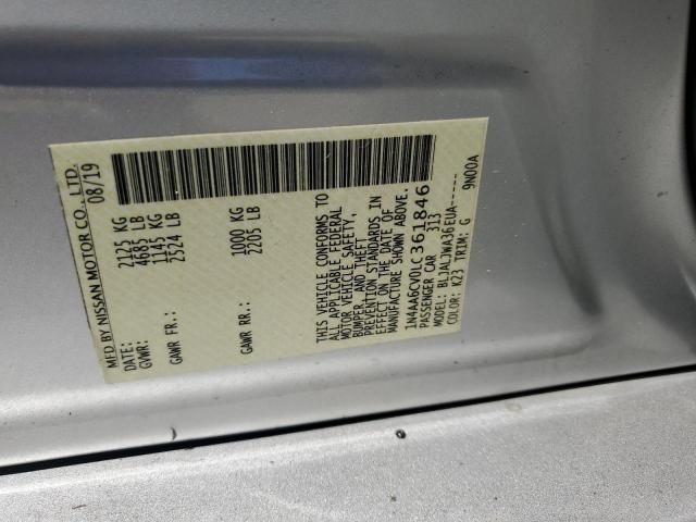 2020 NISSAN MAXIMA SV 1N4AA6CV0LC361846