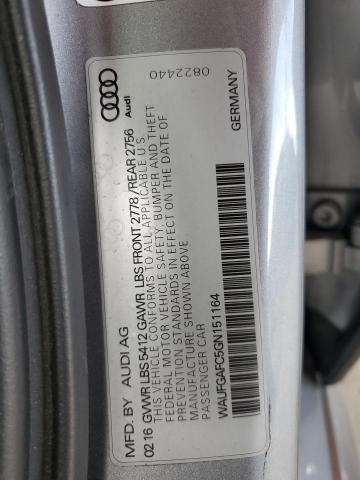 2016 AUDI A6 PREMIUM WAUFGAFC5GN151164