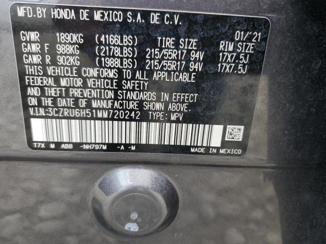 2021 HONDA HR-V EX 3CZRU6H51MM720242