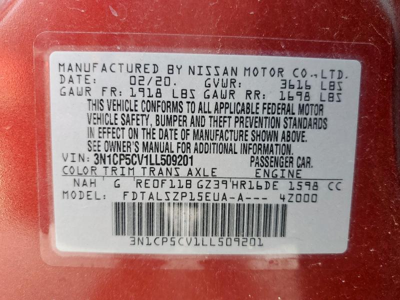 2020 NISSAN KICKS SV 3N1CP5CV1LL509201