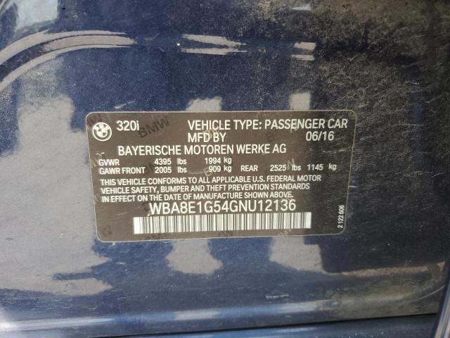 2016 BMW 320 I WBA8E1G54GNU12136