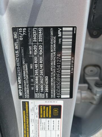 2015 MERCEDES-BENZ ML 400 4MA 4JGDA5GB9FA541274