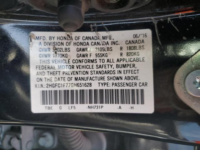 2016 HONDA CIVIC EXL - 2HGFC1F77GH651628