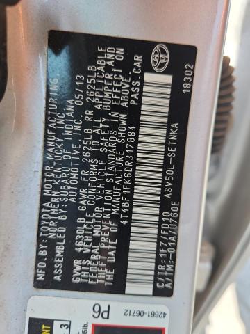 2013 TOYOTA CAMRY L - 4T4BF1FK6DR317884