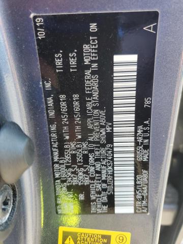 2019 TOYOTA HIGHLANDER - 5TDJZRFH0KS740479