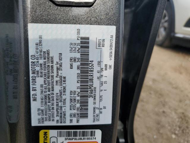 2020 FORD FUSION SE - 3FA6P0LU8LR185574