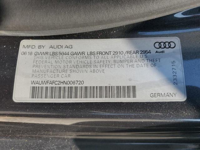 2017 AUDI S7 PREMIUM WAUWFAFC2HN006720
