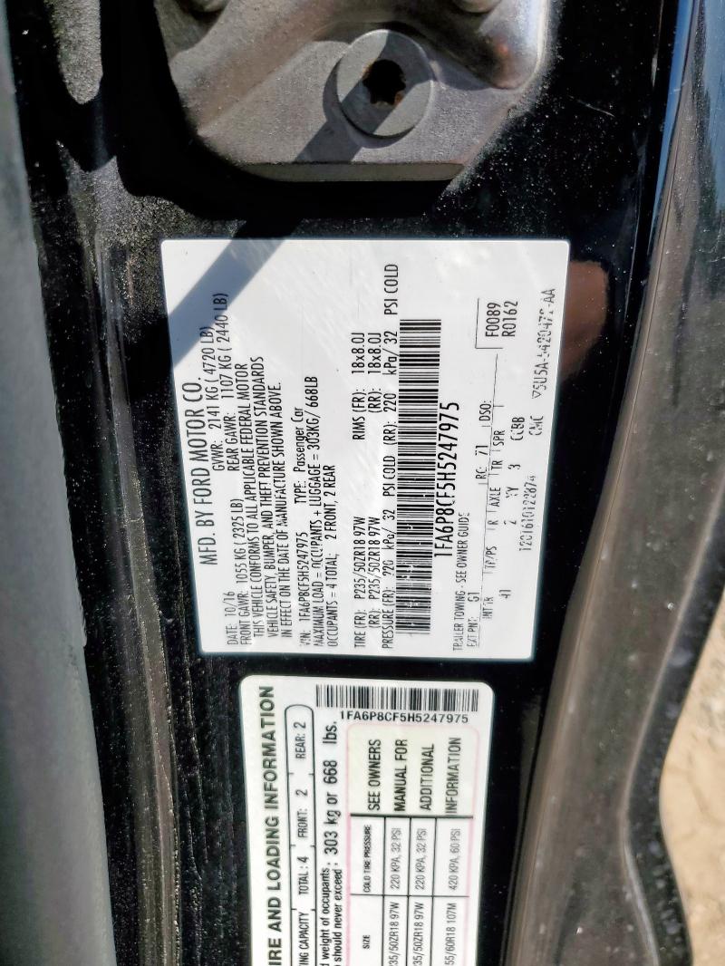 2017 FORD MUSTANG GT 1FA6P8CF5H5247975