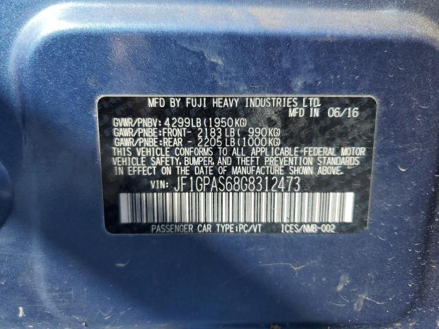 2016 SUBARU IMPREZA SP JF1GPAS68G8312473