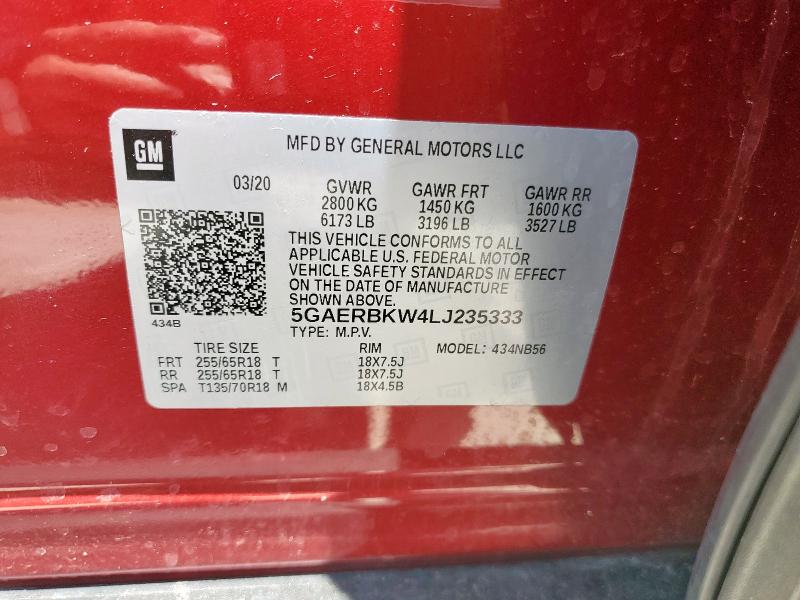 2020 BUICK ENCLAVE ES 5GAERBKW4LJ235333