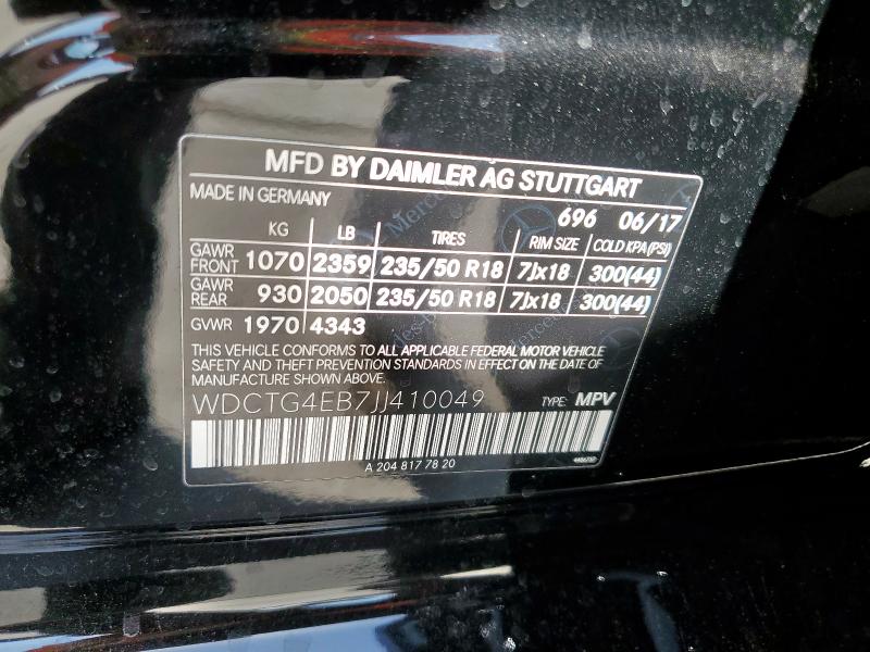 2018 MERCEDES-BENZ GLA 250 WDCTG4EB7JJ410049