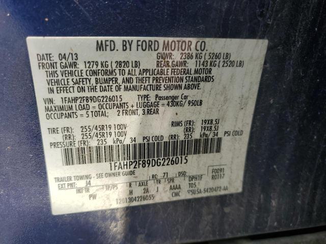 2013 FORD TAURUS LIM - 1FAHP2F89DG226015