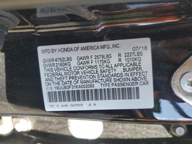 2019 ACURA TLX 19UUB3F31KA002093