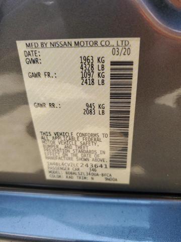 2020 NISSAN ALTIMA SR 1N4BL4CV2LC243641