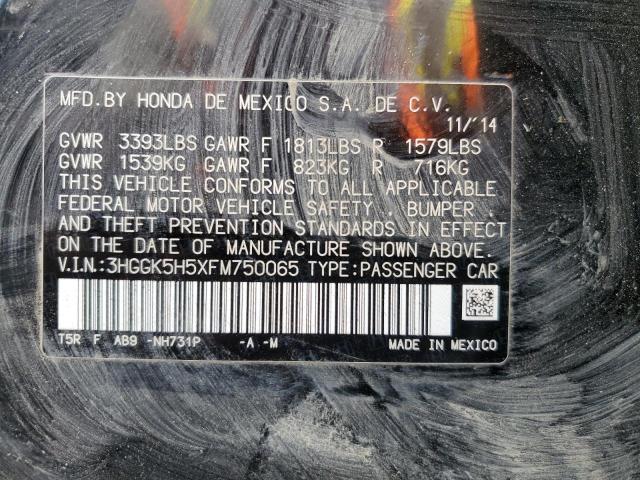 2015 HONDA FIT LX 3HGGK5H5XFM750065
