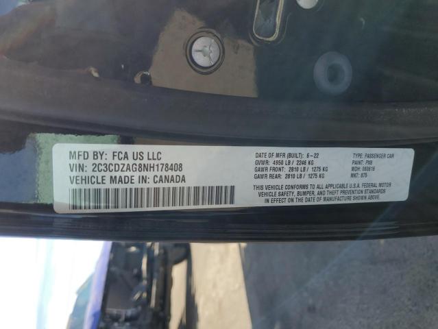 2022 DODGE CHALLENGER 2C3CDZAG8NH178408