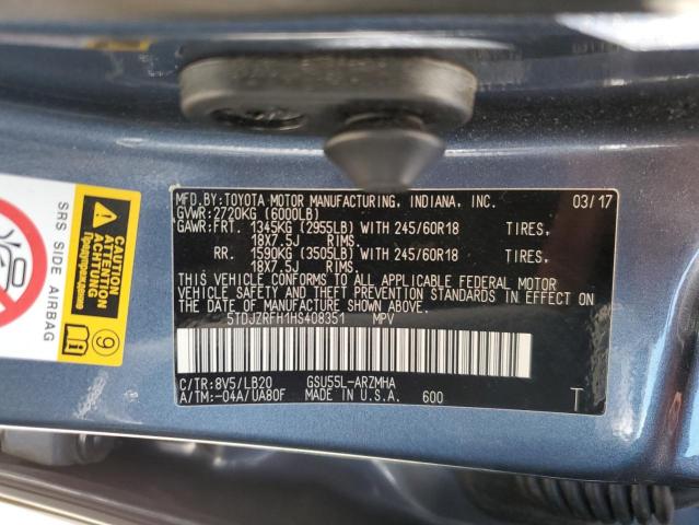 2017 TOYOTA HIGHLANDER - 5TDJZRFH1HS408351