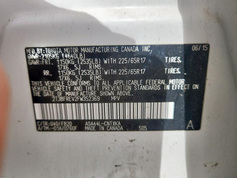 2015 TOYOTA RAV4 LE - 2T3BFREV2FW352369