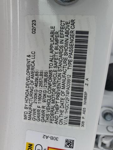 2023 HONDA ACCORD HYB - 1HGCY2F74PA009912