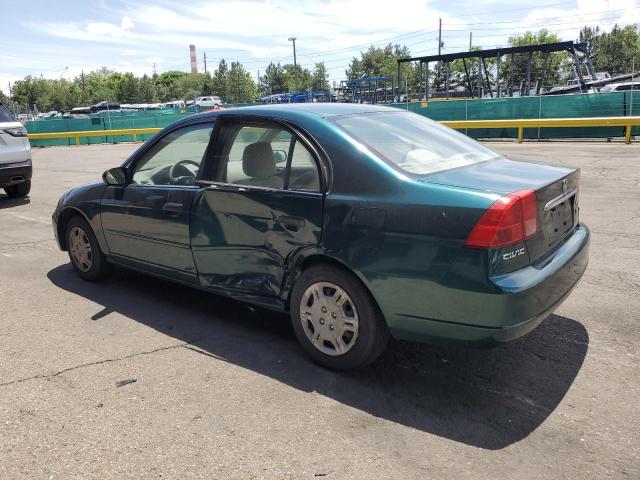 HONDA CIVIC LX 2001 green sedan 4d gas JHMES16551S007278 photo #3