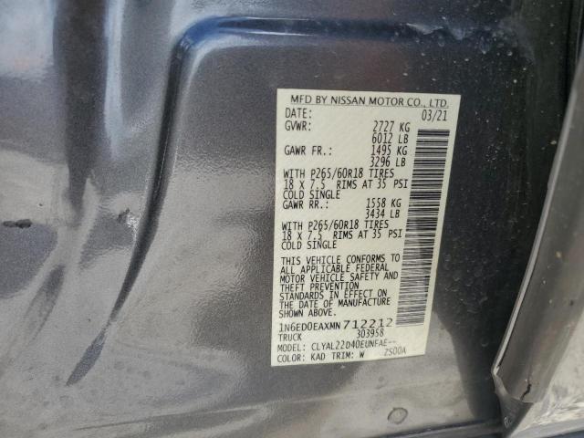 2021 NISSAN FRONTIER S 1N6ED0EAXMN712212