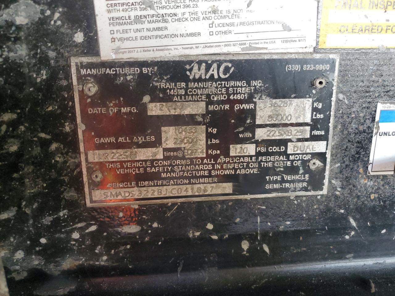 Lot #3264412450 2018 MAC UNKNOWN