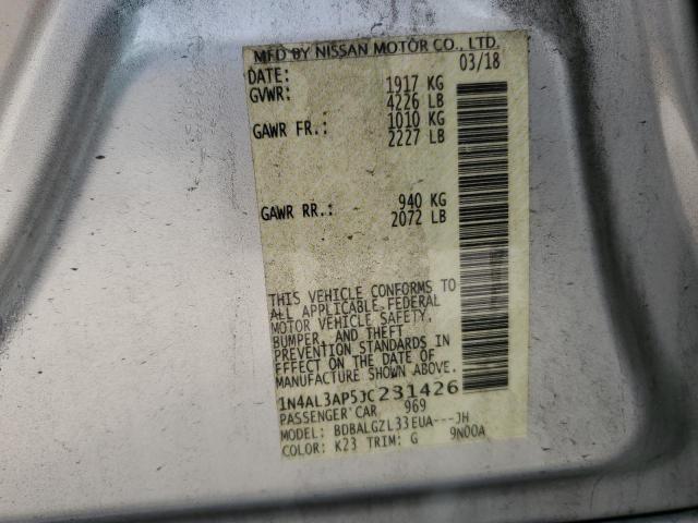 2018 NISSAN ALTIMA 2.5 1N4AL3AP5JC231426
