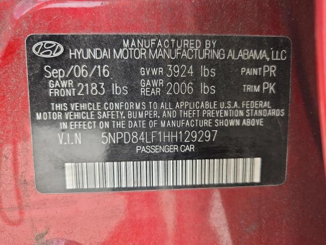 2017 HYUNDAI ELANTRA SE 5NPD84LF1HH129297