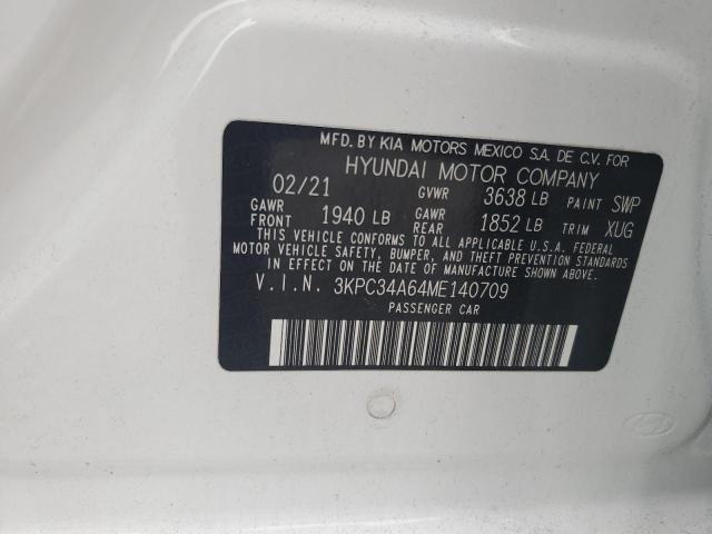 2021 HYUNDAI ACCENT LIM 3KPC34A64ME140709