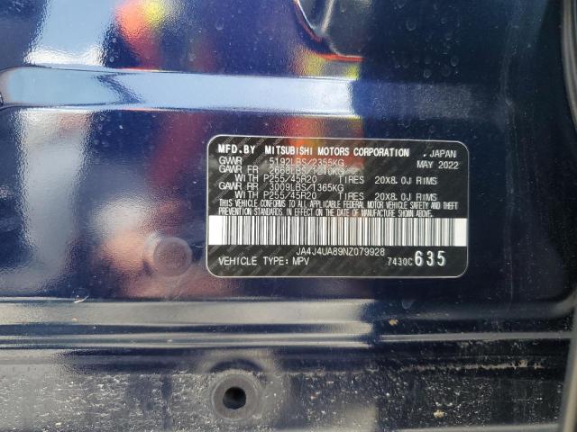 2022 MITSUBISHI OUTLANDER JA4J4UA89NZ079928