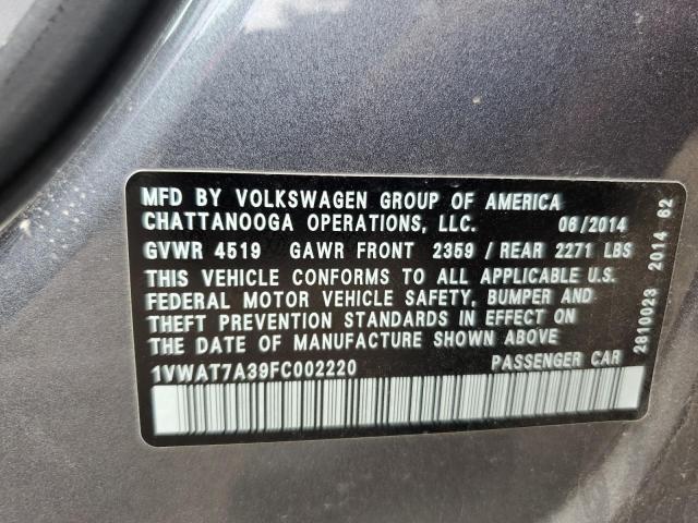 2015 VOLKSWAGEN PASSAT S 1VWAT7A39FC002220