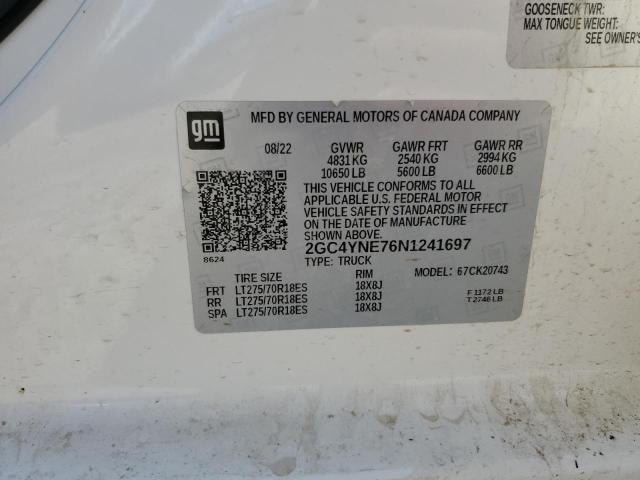2022 CHEVROLET SILVERADO 2GC4YNE76N1241697