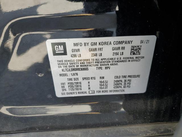 2021 CHEVROLET TRAX 1LT - KL7CJLSM0MB368665