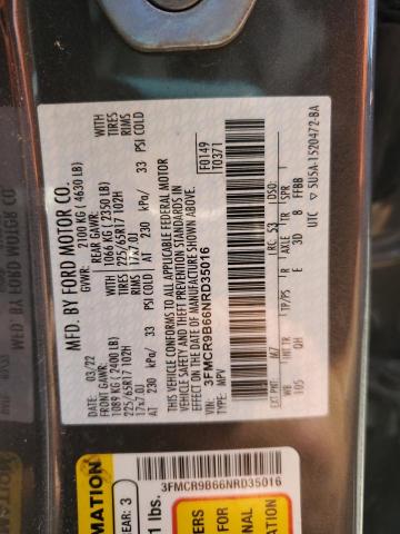 2022 FORD BRONCO SPORT BIG BEND 3FMCR9B66NRD35016