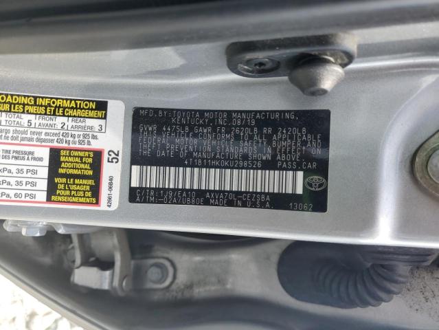 2019 TOYOTA CAMRY L 4T1B11HK0KU298526