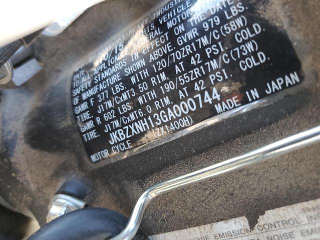 2016 KAWASAKI ZX1400 H JKBZXNH13GA000744