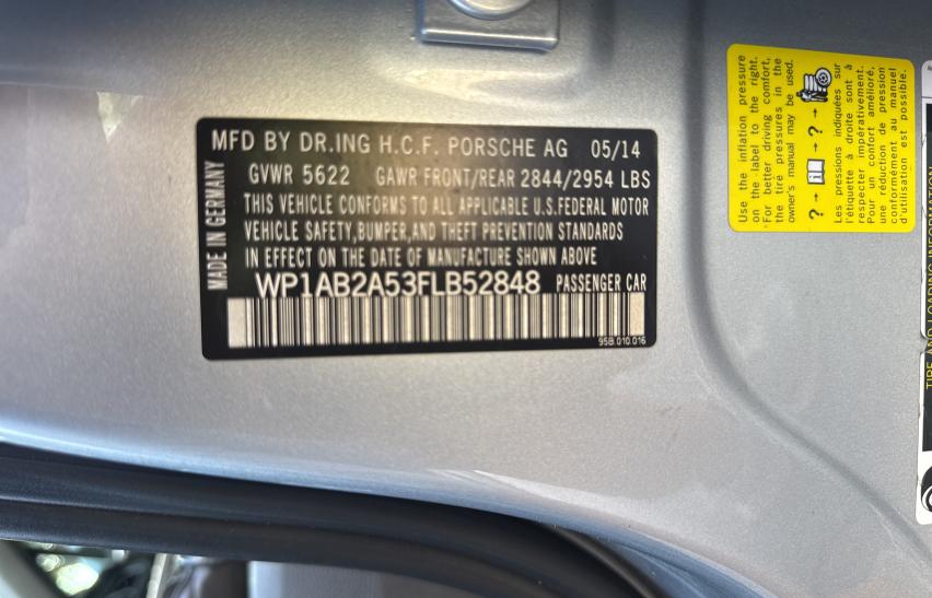 2015 PORSCHE MACAN S WP1AB2A53FLB52848