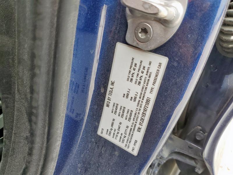 2019 TESLA MODEL 3 5YJ3E1EB1KF210951