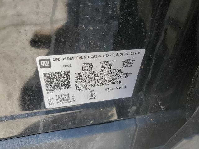 2022 CHEVROLET EQUINOX LT - 3GNAXKEV2NL249806