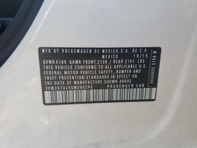 2016 VOLKSWAGEN JETTA S 3VW267AJ4GM266245