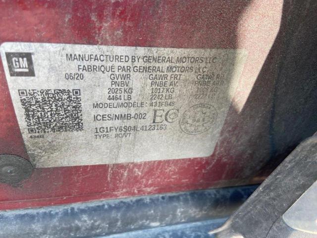 2020 CHEVROLET BOLT EV LT - 1G1FY6S04L4123163