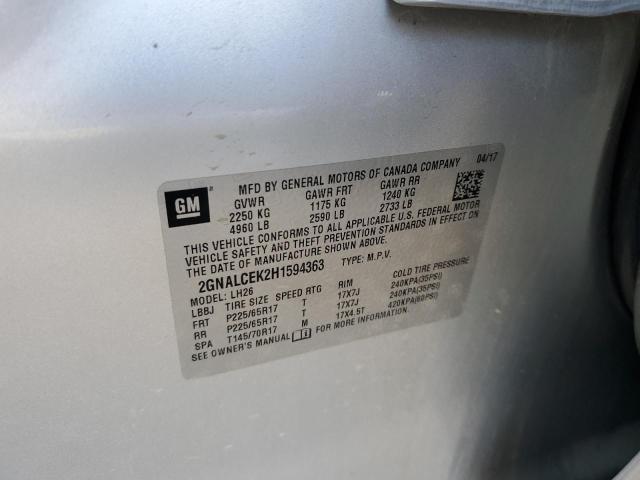 2017 CHEVROLET EQUINOX LT - 2GNALCEK2H1594363