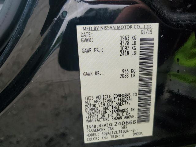 2019 NISSAN ALTIMA SL - 1N4BL4EV2KC240668