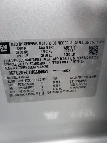 2017 GMC SIERRA 3GTU2NEC1HG384051