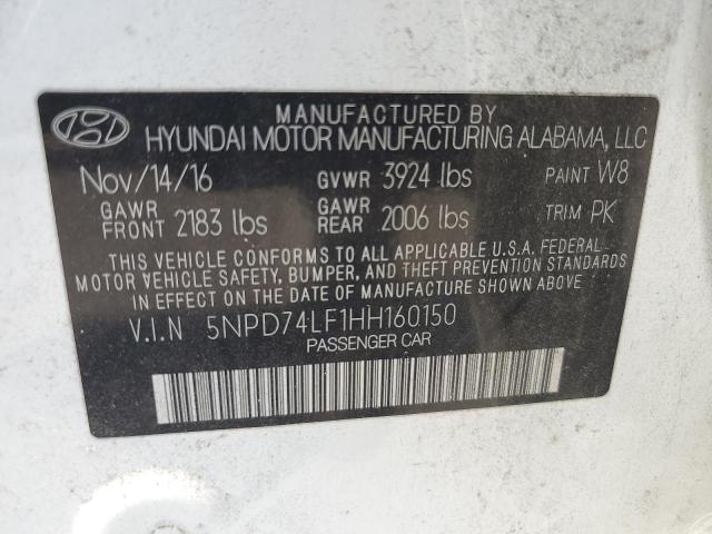 2017 HYUNDAI ELANTRA SE 5NPD74LF1HH160150