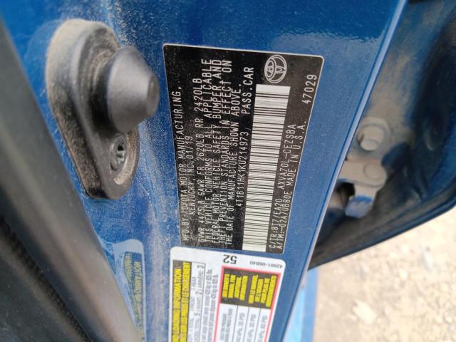 2019 TOYOTA CAMRY L 4T1B11HK1KU214973